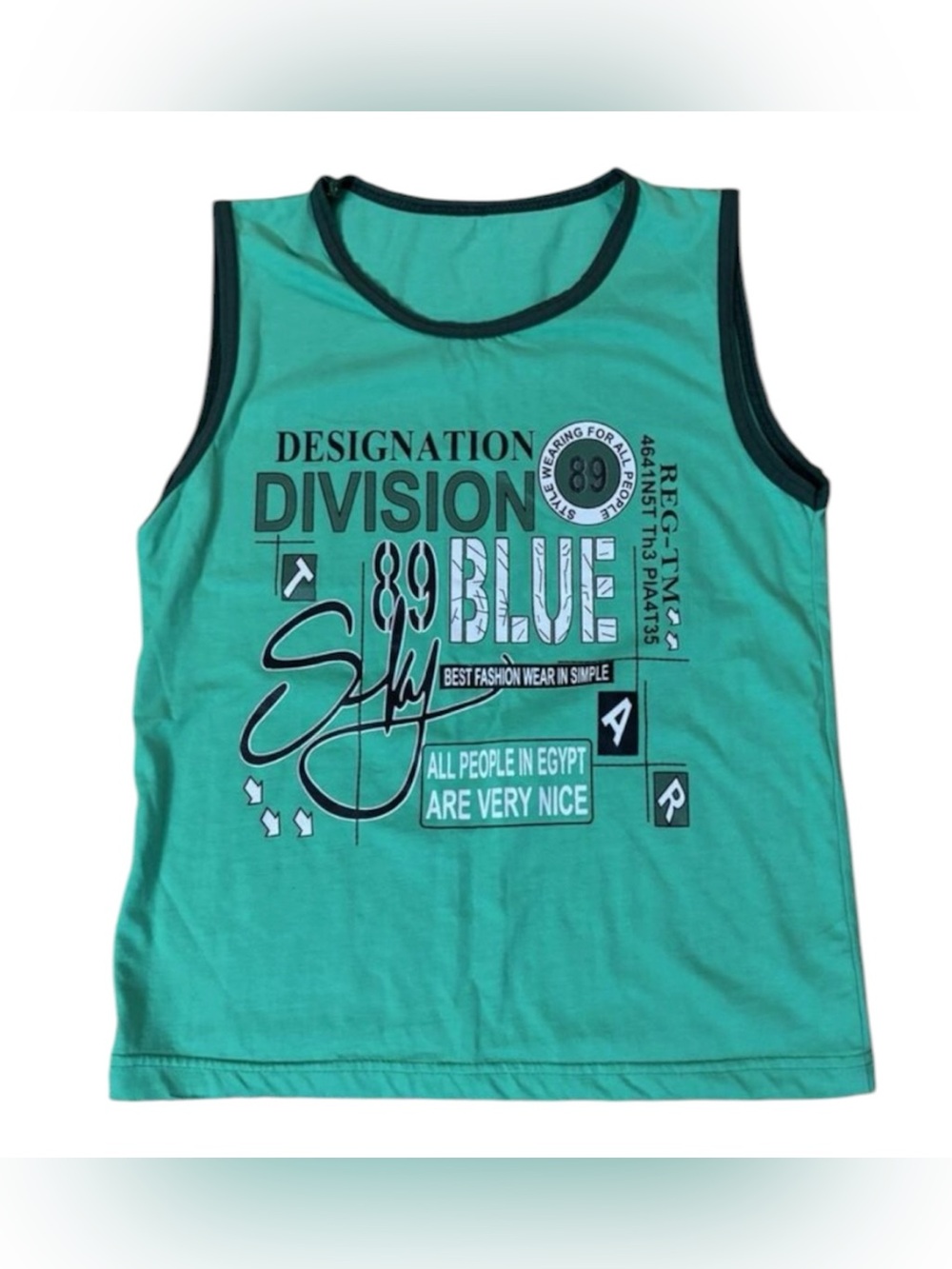 Green Graphic Tank Top Y2K Streetwear Muscle Shirt Egypt